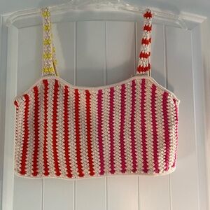 Striped Crochet Crop Top